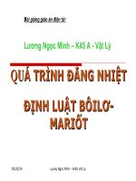 Bài 29: Quá trình đẳng nhiệt. Định luật Bôi-lơ - Ma-ri-ốt
