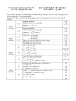 Đáp án đề kiểm tra HK1 08-09 10 NC