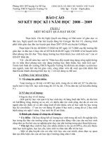 báo cáo sơ kết học kì I 2008-2009