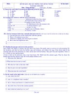 Kiểm tra Tiếng Anh HK I năm 2008