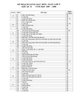 kế hoạch môn toán HKII