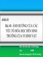 ảnh hưởng của hóa học đến sự sinh trưởng của vi sinh vật