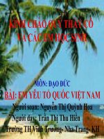 Bài đạt tiết xuất sắc hội giảng cấp TP Nha Trang