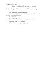 Đề thi học kỳ I lớp 10 NC