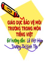 Tích hợp bảo vệ môi trường trong môn Tiếng việt