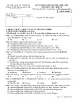 ĐỀ THI HỌC KÌ I - LỚP 12 NĂM 2008 - 2009 ĐỀ CHUNG CẢ CƠ BẢN VÀ NÂNG CAO(Đ7)