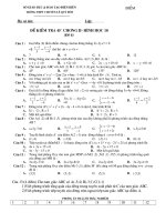 Kiểm tra Hình học 10 chương II