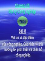 VAI TRÒ, ĐẶC ĐIỂM, CÁC NHÂN TỐ ẢNH HƯỞNG ĐẾN CÔNG NGHIỆP