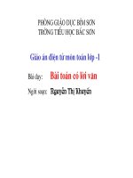 GAĐT - BÀI TOÁN CÓ LỜI VĂN