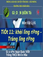 Giáo án Vật Lý 6-Tiết 11