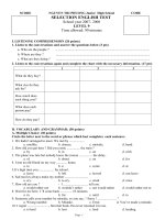 Đề thi HSG Anh 9 Đề 2+Đáp án