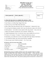 Đề thi HKI lớp 7