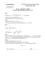 Đề thi HSG tỉnh hệ bổ túc môn toán học