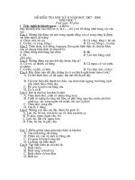 Đề& Đáp án Sinh 7 HKII-2008- Hải Phòng