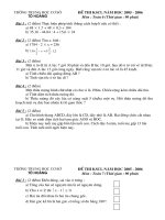 Đề thi KSCL các môn năm 2005-2006