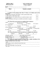 Đề KT 45 phút Anh 9