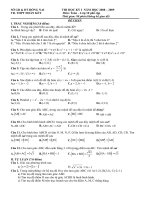ĐỀ THI VÀ ĐÁP ÁN TOÁN 10 CB