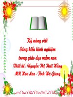 Kỹ năng viết sáng kiến kinh nghiệm