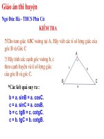Chương I - Bài 4: Hệ thức lượng về cạnh và góc trong tam giác vuông