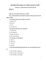 Đề kiểm tra Lịch sử 7 HK II - Đề số 1