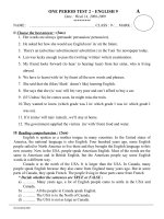 Đề 1 tiết số 2 lớp 9