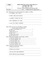 Đề thi Tiếng Anh 5( thi thử)