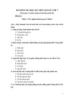 Đề kiểm tra Lịch sử 7 HK I - Đề số 1