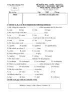 Đề kiểm tra Anh 9 (Bài số 1 đề chẵn)