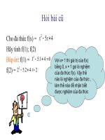 Chương IV - Bài 9: Nghiệm của đa thức một biến