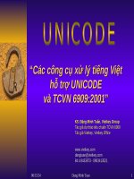 Các công cụ xử lý tiếng Việt hỗ trợ UNICODE và TCVN 6909:2001
