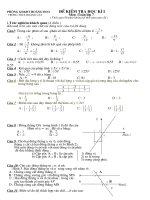 Đề thi học kì I Môn Toán lớp 7