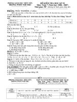 Đề kiểm tra Toán 7 học kỳ II