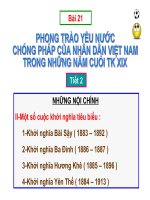 Bài 21:  Một số cuộc khởi nghĩa tiêu biểu trong phong trào Cần vương