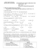 ĐỀ KSCL ĐẦU NĂM 2008 - 2009