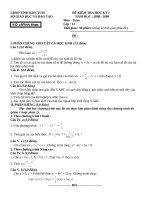 Đề kiểm tra học kỳ I lớp 12 năm học 2008-2009