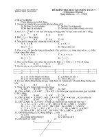 Đề kiểm tra học kỳ 1 - Toán 7