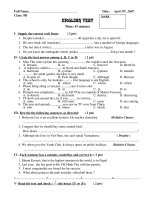 Đề KT 1 tiết số 2- HKII