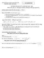 ĐỀ KIỂM TRA HỌC KỲ 1 LỚP 12 NĂM HỌC 2008 - 2009