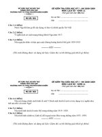 Đề Thi Học Kỳ I 2008-2009