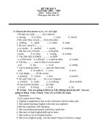 bài kiểm tra 45'' anh văn 9 có đáp án biểu điểm