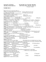 Đề kiểm tra học kì I sinh 10 NC (08-09)