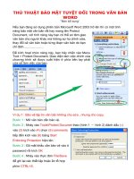 Thủ thuật bảo mật tuyệt đối trong văn bản word (bổ sung)