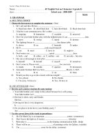 Đề KT anh 8 so 1 HK 1