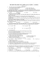 ĐỀ KT HỌC KỲ II & ĐÁP ÁN(TRẮC NGHIỆM)