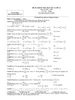 Đề thi BKI lớp 11 Môn Toán