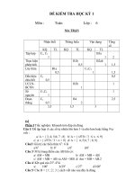 Đề thi Toán HK1 và đáp án lớp 6 (Đề 14)