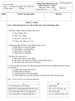 đề kiểm tra HK1 môn Địa lý 4 (2008-2009)