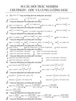 30 câu hỏi trắc nghiệm chương IV: Cung và góc lượng giác. Công thức lượng giác