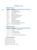 Phím tắt trong Excel