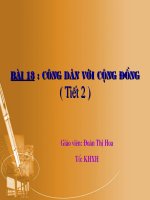 Bài 13.Công dân với cộng đồng